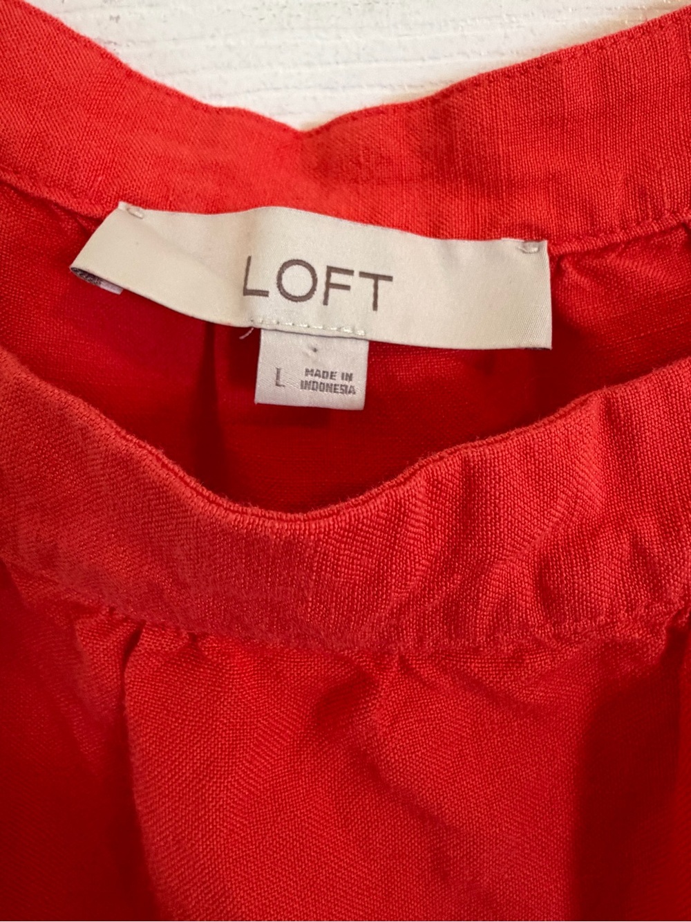 Loft Linen Blend Flutter Sleeve Sundress Pockets Square Neckline Size Large - Picture 3 of 9
